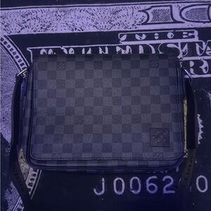 Louis Vuitton Black and Gray Messenger Bag